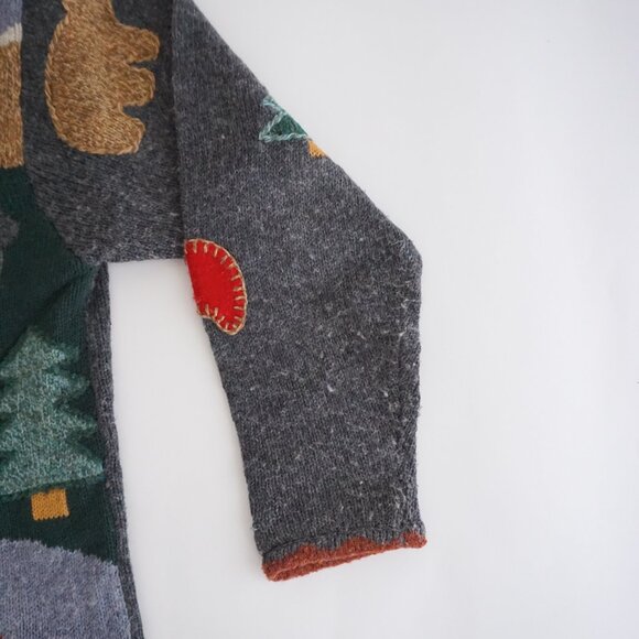 Vintage Northern Isles Cabin Scene Sweater Cabincore Outdoors Grandmacore M - Picture 4 of 10